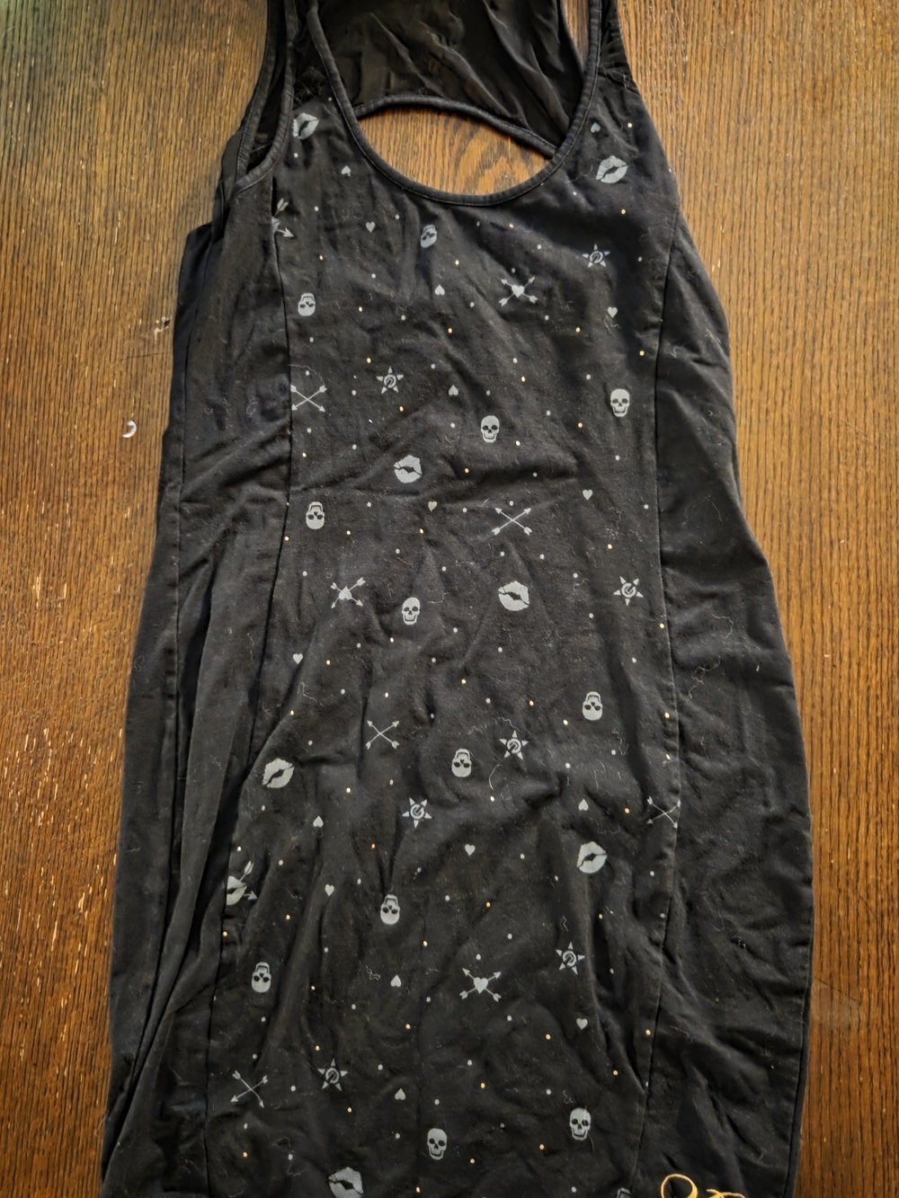 Unit Black Skull & Lips Print Tank Dress